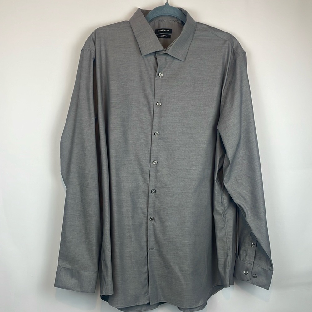 Kenneth Cole Gray Dress Shirt Classic Fit